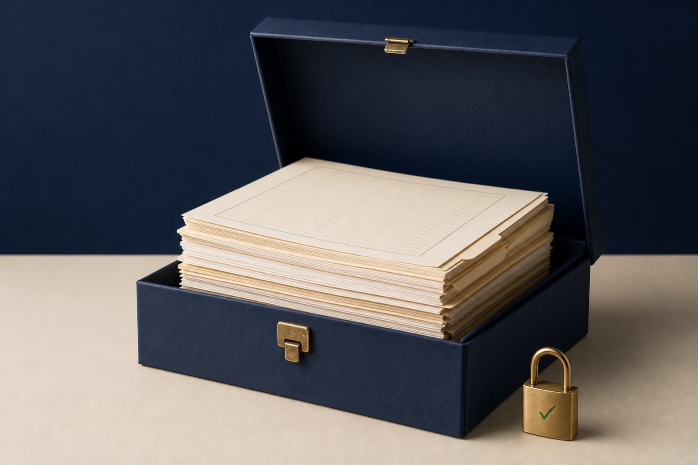 Illustration of an Inspection Pack being assembled as an organized set of records